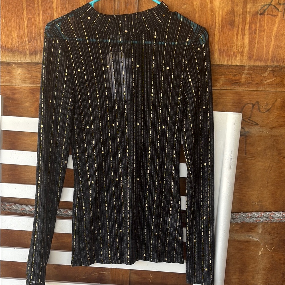 Black and Gold Mesh Top